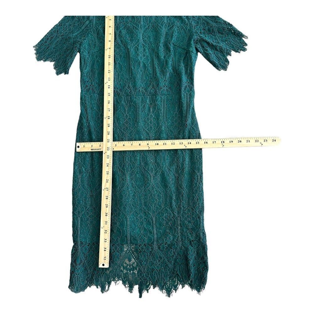 Zalalus Green Sheer Lace High Neck Elegant Bodycon Midi Dress Womens 10 - Picture 13 of 14